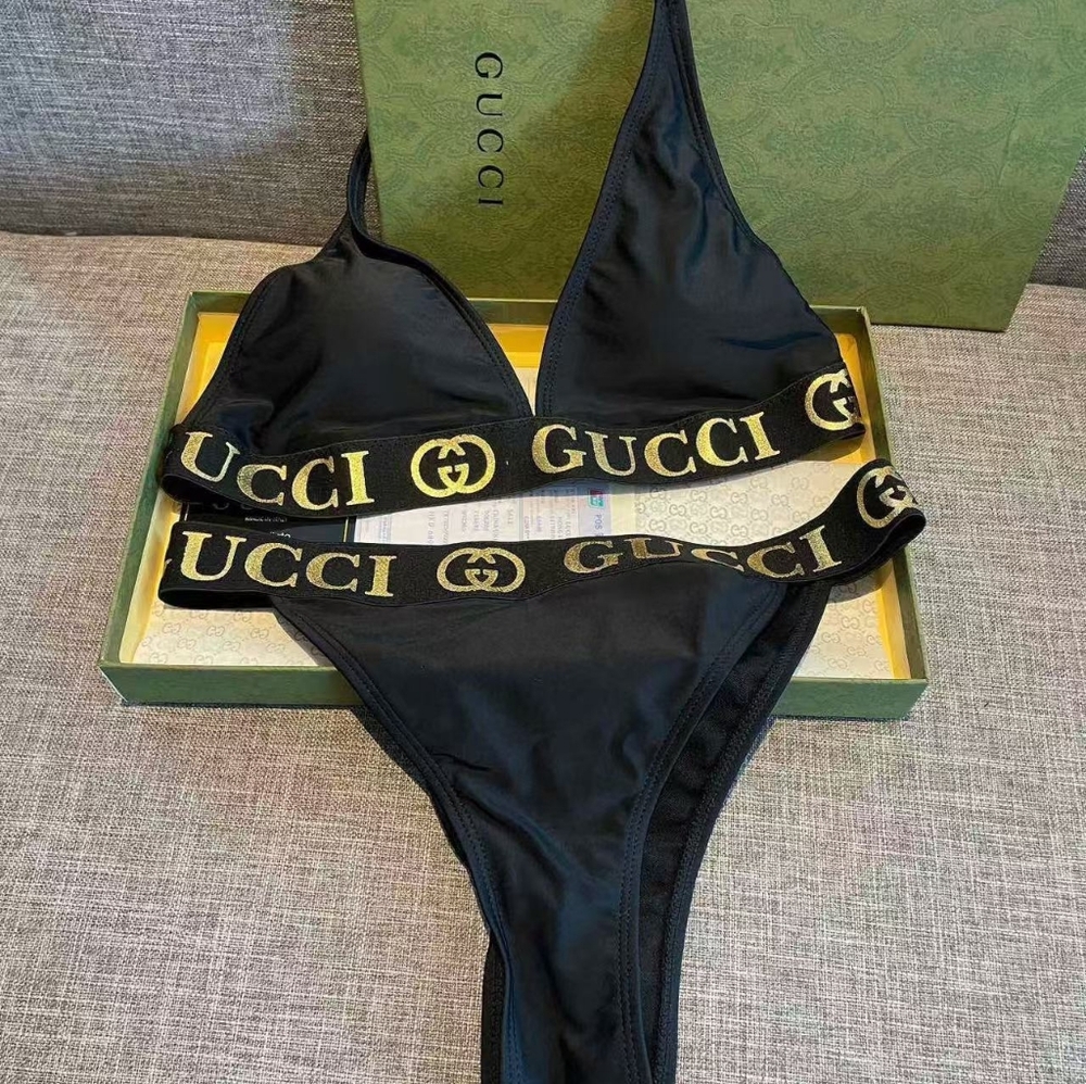 Gucci Logo Strap Triangle Bikini - image 1